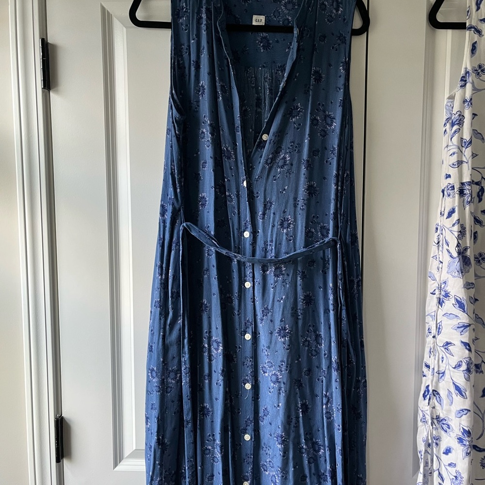 Gap Floral Blue Sleeveless Dress